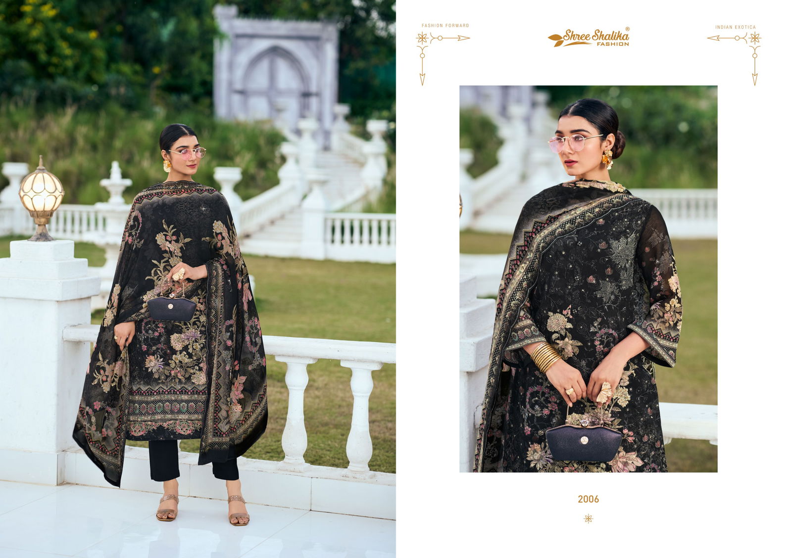 Sabyasachi Vol 2 By Shree Shalika Georgette Printed Embroidery Dress Material Wholesalers In Delhi